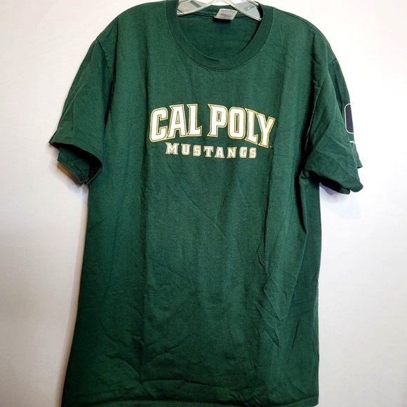 Cal Poly Mustangs Tshirt Adult Large Green Jerzees Short Sleeves - Picture 1 of 7